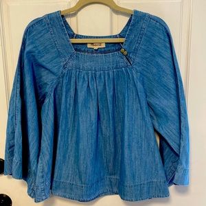 EUC Madewell Denim Square-Neck Top (Medium)